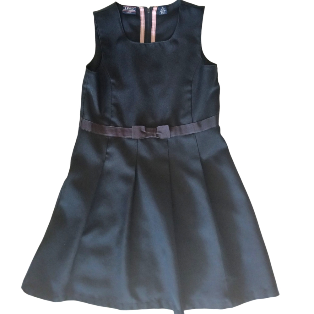IZOD Girl's Pleated Blue Collared School Uniform Dress- Size 8\10 EUC
